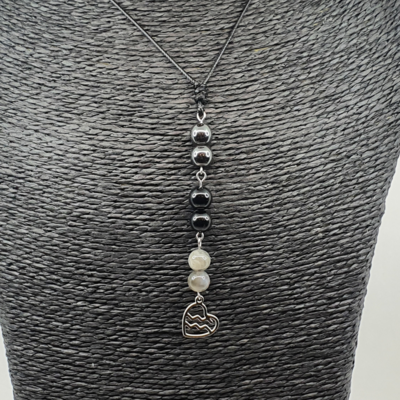 Collier Astro - Verseau - Hématite, Tourmaline &amp; Labradorite 8 mm