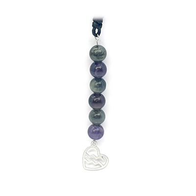 Collier Astro - Verseau - Labradorite &amp; Améthyste 8 mm