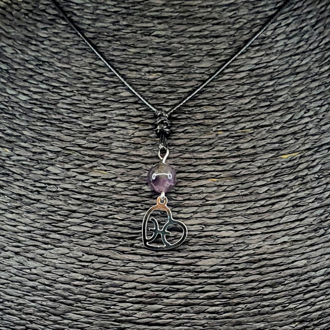 Collier Astro - Poisson - Améthyste 8 mm