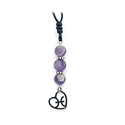 Collier Astro - Poisson - Améthyste mat 8 mm
