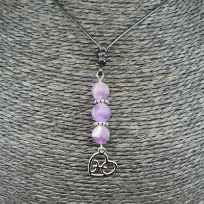 Collier Astro - Poisson - Améthyste mat 8 mm