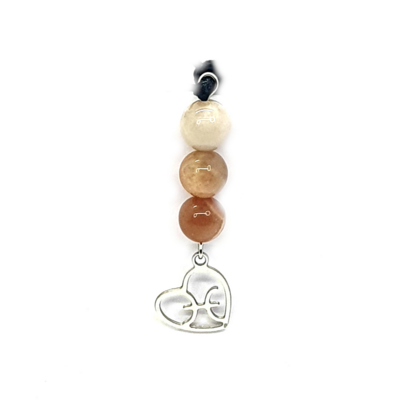 Collier Astro - Poisson - Pierre de Lune 8 mm