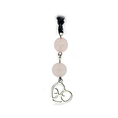 Collier Astro - Poisson - Quartz rose 8 mm