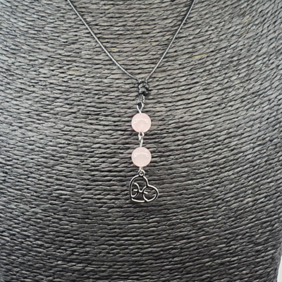 Collier Astro - Poisson - Quartz rose 8 mm
