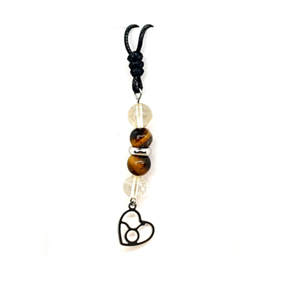 Collier Astro - Taureau - Citrine &amp; Oeil de Tigre 8 mm