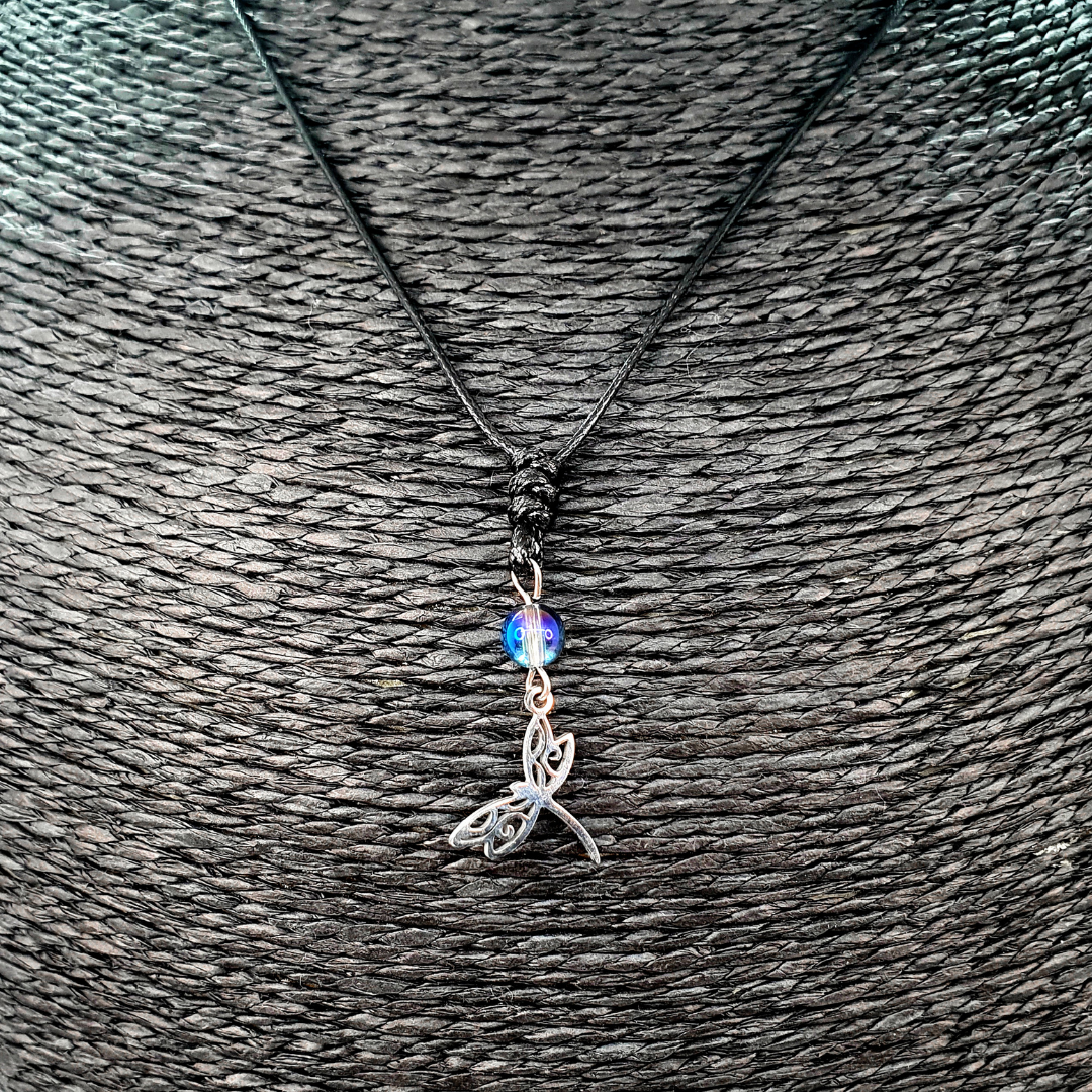 Collier Libellule - Aqua Aura - 6 mm