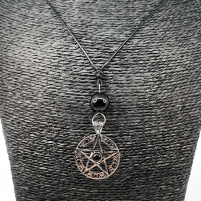 Collier pentacle - Tourmaline - 12 mm