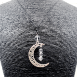 Collier Lune - cristal de roche - 6 et 8 mm