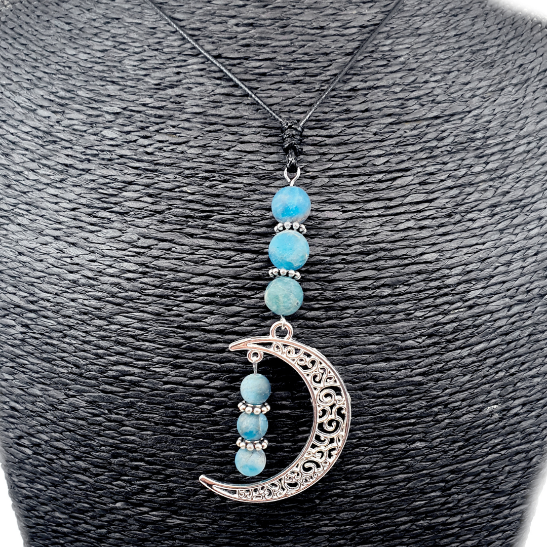 Collier Lune - Apatite - 6 et 8 mm Mat
