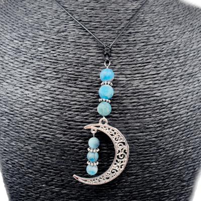 Collier Lune - Apatite - 6 et 8 mm Mat