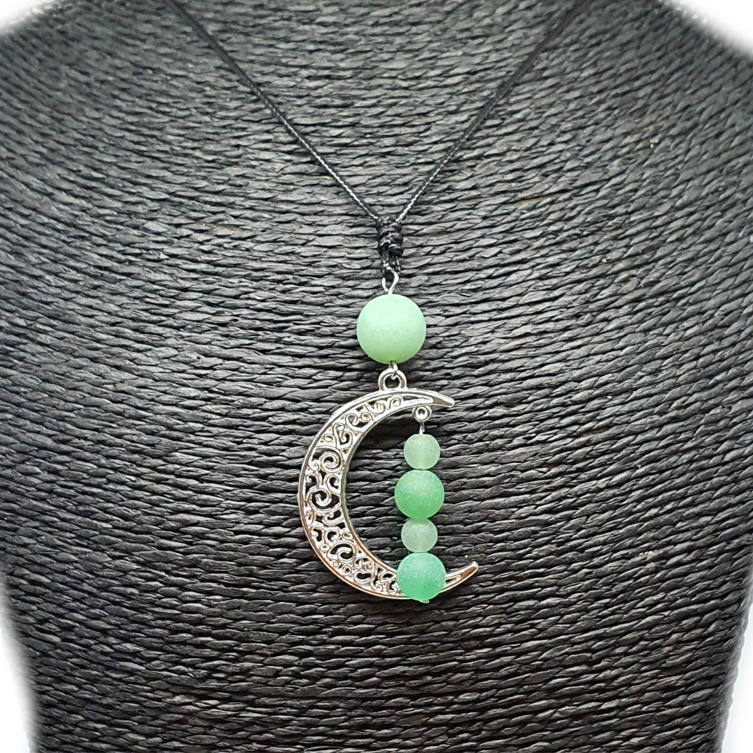 Collier lune - aventurine - 6, 8 et 12 mat