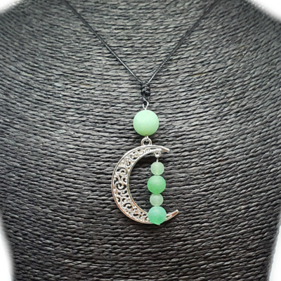 Collier lune - aventurine - 6, 8 et 12 mat