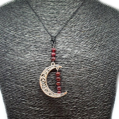 Collier Lune - Grenat - 6 mm