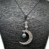 Collier Lune - Labradorite - 8 et 10 mm mat