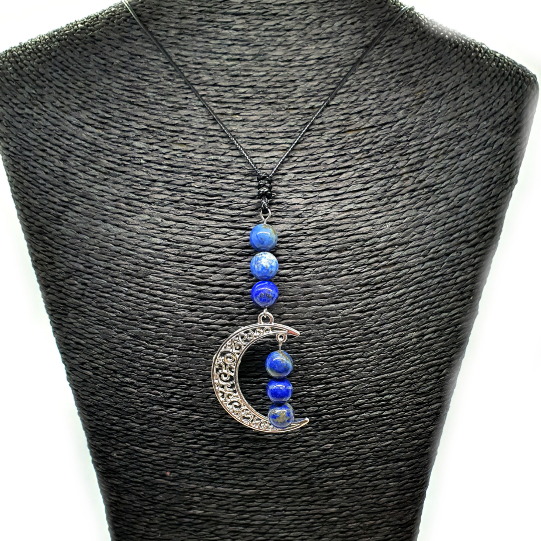 Collier Lune - Lapis Lazuli - 8 mm