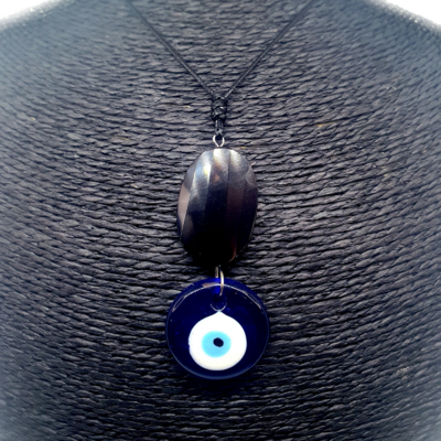 Collier oeil turc - Sardonyx - 19x30mm