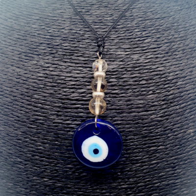 Collier oeil turc - Citrine - 8 mm