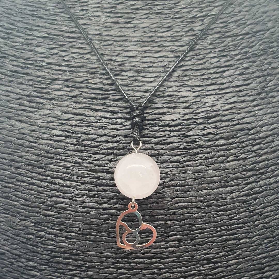 Collier Astro - Taureau - Quartz Rose 12 mm