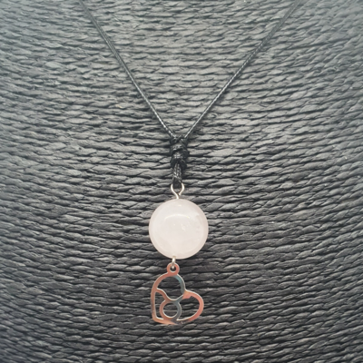 Collier Astro - Taureau - Quartz Rose 12 mm