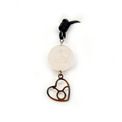 Collier Astro - Taureau - Quartz Rose 12 mm