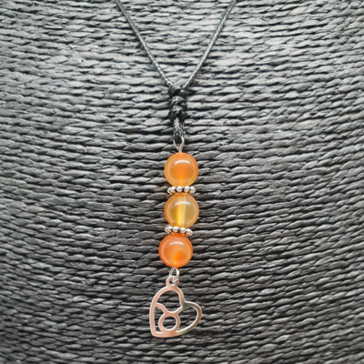 Collier Astro - Taureau - Cornaline 8 mm