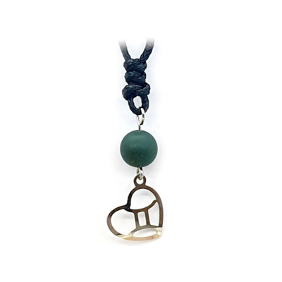 Collier Astro - Gémeau - Agate mousse mat 8 mm