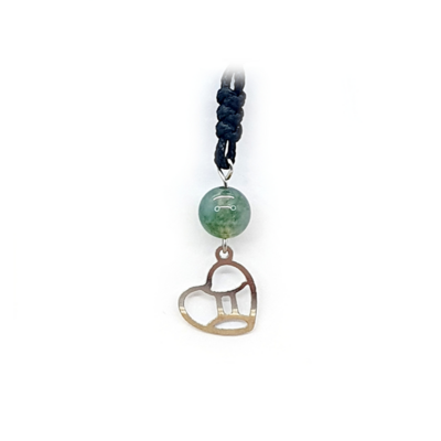 Collier Astro - Gémeau - Agate mousse 8 mm