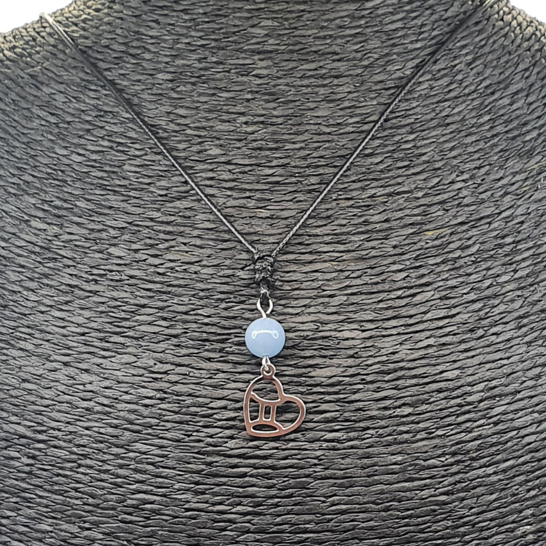 Collier Astro - Gémeau - Angélite 8 mm
