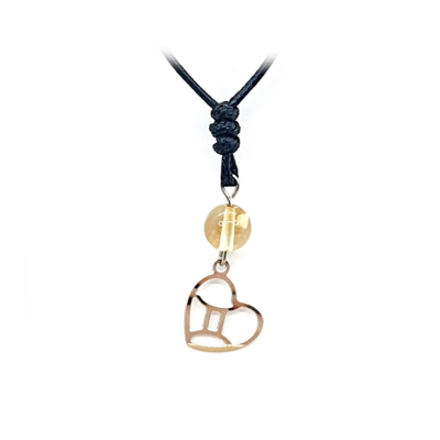Collier Astro - Gémeau - Citrine 8 mm