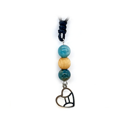 Collier Astro - Gémeau - Apatite mat &amp; Mala Cèdre mat 8 mm