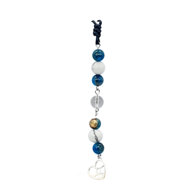Collier Astro - Gémeau - Apatite, Howlite et Cristal de roche 8 mm