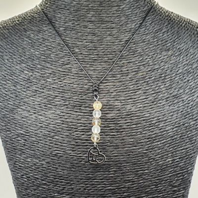 Collier Astro - Gémeau - Citrine &amp; Cristal de roche 8 mm