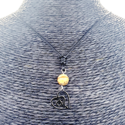 Collier Astro - Lion - Jaspe paysage 8 mm