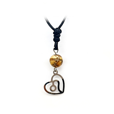 Collier Astro - Lion - Jaspe paysage 8 mm