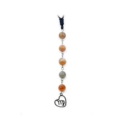Collier Astro - Vierge - Pierre de Lune 8 mm