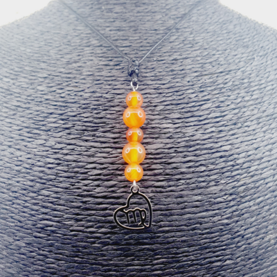 Collier Astro - Vierge - Cornaline 6 et 8 mm