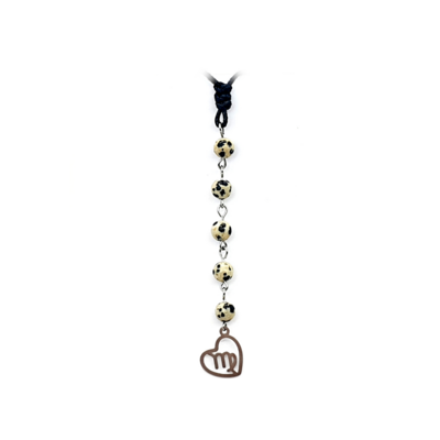Collier Astro - Vierge - Jaspe Dalmatien 6 mm
