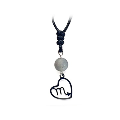 Collier Astro - Scorpion - Labradorite mat 8 mm