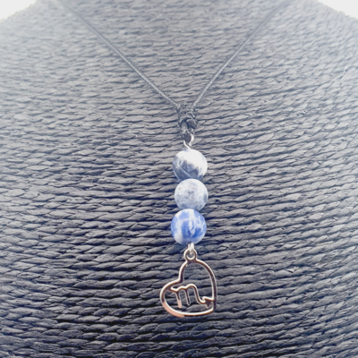 Collier Astro - Scorpion - Sodalite mat 8 mm