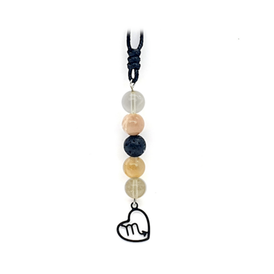 Collier Astro - Scorpion - Citrine, Pierre de Lune & Pierre de Lave 8 mm