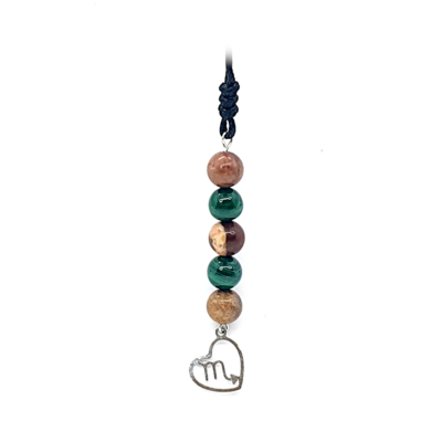 Collier Astro - Scorpion - Rhodonite & Malachite 8 mm