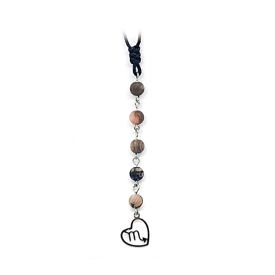 Collier Astro - Scorpion - Rhodonite mat 6 mm