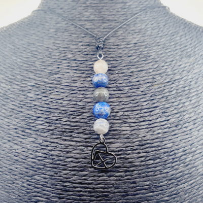 Collier Astro - Sagittaire - Lapis-Lazuli &amp; Labradorite 8 mm