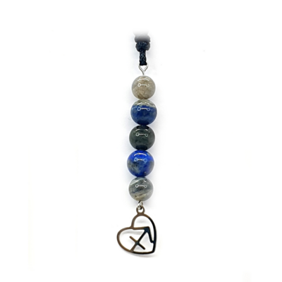 Collier Astro - Sagittaire - Lapis-Lazuli &amp; Labradorite 8 mm