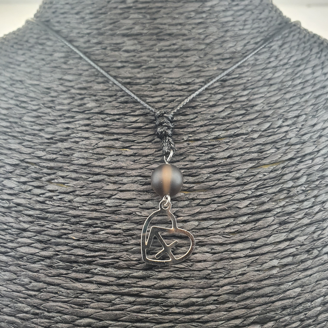 Collier Astro - Sagittaire - Quartz fumé mat 8 mm