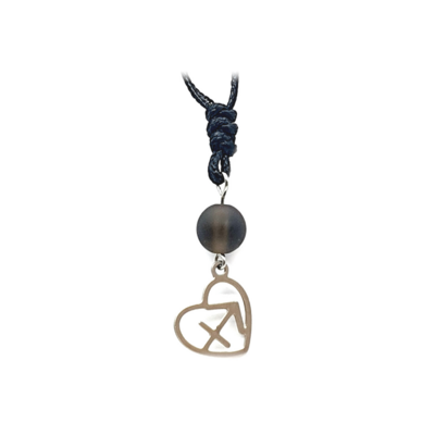 Collier Astro - Sagittaire - Quartz fumé mat 8 mm