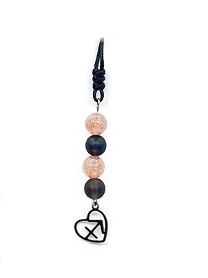 Collier Astro - Sagitaire - Quartz fumé et quartz hématoïde - 8mm