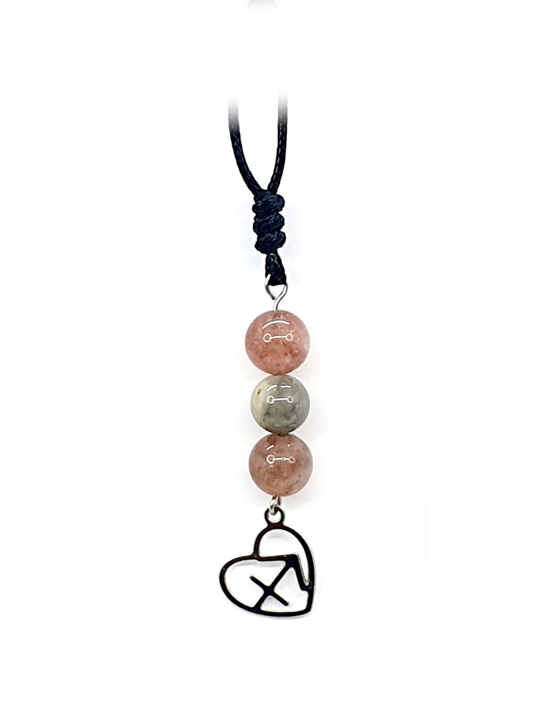 Collier Astro - Sagittaire - Labradorite et quartz hématoïde - 8 mm
