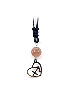 Collier Astro - Sagitaire - Quartz hématoïde - 8 mm