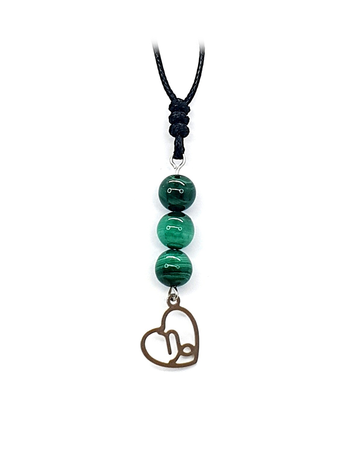 Collier Astro Capricorne - Malachite - 8 mm